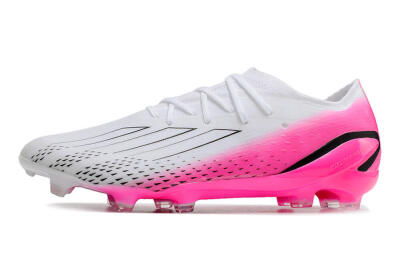 Men's Adidas X Speedportal.1 FG Firm Ground Low-Tops Football Boots - White/Pink/Black