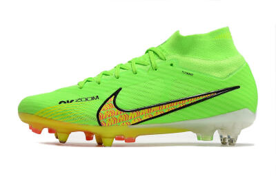 Men's Nike Air Zoom Mercurial Superfly 9 Elite SG Soft Ground High-Tops Football Boots - Green/Yellow/Pink