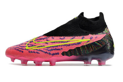 Men's Nike Phantom GX Elite DF FG Firm Ground High-Tops Football Boots - Pink/Rainbow