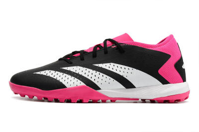 Men's Adidas Predator Accuracy.3 TF Artificial Turf Low-Tops Football Shoes - Black/Pink/White