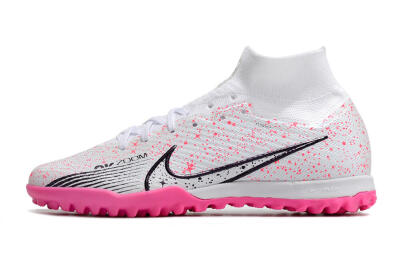 Men's Nike Air Zoom Mercurial Superfly 9 Elite TF Artificial Turf High-Tops Football Shoes - White/Black/Pink