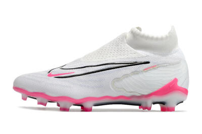 Men's Nike Phantom GX Elite DF FG Firm Ground High-Tops Football Boots - White/Black/Pink
