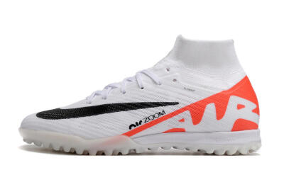 Men's Nike Air Zoom Mercurial Superfly 9 Elite TF Artificial Turf High-Tops Football Shoes - White/Black/Red