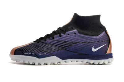 Unisex Nike Air Zoom Mercurial Superfly 9 Elite TF Artificial Turf High-Tops Football Shoes - Purple/Black