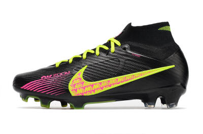 Men's Nike Air Zoom Mercurial Superfly 9 Elite FG Firm Ground High-Tops Football Boots - Black/Yellow/Pink