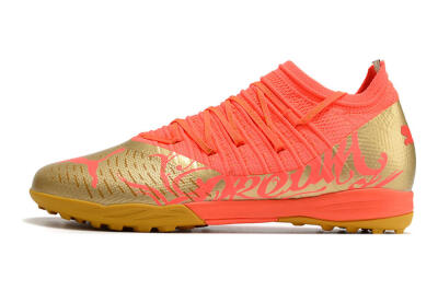 Men's Puma Future Z 1.3 Instinct TF Artificial Turf Low-Tops Football Shoes - Red/Gold