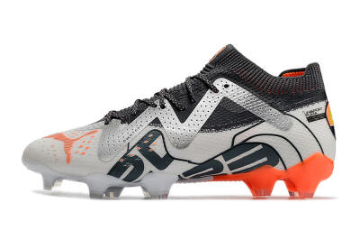 Men's Puma Future Ultimate FG Firm Ground Low-Tops Football Boots - White/Silver/Black