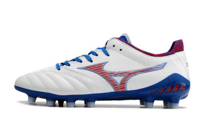 Men's Mizuno Morelia Neo 3 Pro Japan FG Firm Ground Low-Tops Football Boots - White/Red/Blue