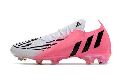 Men's Adidas Predator Edge.1 FG Firm Ground Low-Tops Football Boots - White/Pink/Black