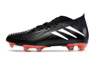 Men's Adidas Predator Edge.1 FG Firm Ground High-Tops Football Boots - Black/White