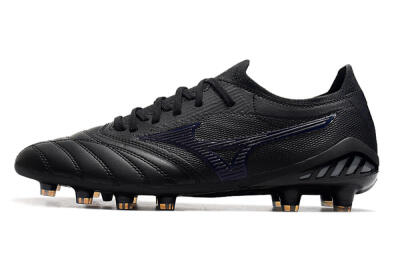 Men's Mizuno Morelia Neo 3 Japan FG Firm Ground Low-Tops Football Boots - Black/Blue