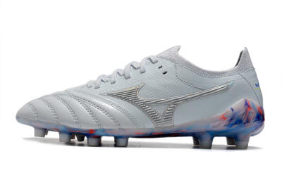 Men's Mizuno Morelia Neo 3 Japan FG Firm Ground Low-Tops Football Boots - White/Blue