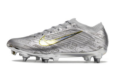 Men's Nike Air Zoom Mercurial Vapor 15 Elite SG Soft Ground Low-Tops Football Boots - Silver/Gold