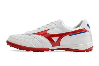 Men's Mizuno Morelia Sala Japn TF Artificial Turf Low-Tops Football Shoes - White/Red