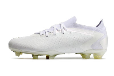 Men's Adidas Predator Accuracy.1 Low FG Firm Ground Low-Tops Football Boots - White/White