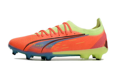 Men's Puma Ultra Ultimate FG Firm Ground Low-Tops Football Boots - Red/Yellow/Blue