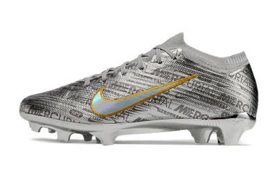 Unisex Nike Air Zoom Mercurial Vapor 15 Elite FG Firm Ground Low-Tops Football Boots - Sliver/Gold/Rainbow