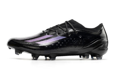 Men's Adidas X Speedportal.1 FG Firm Ground Low-Tops Football Boots - Black/Purple