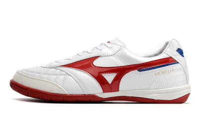 Men's Mizuno Morelia Sala Japn IC Indoor & Futsal Low-Tops Football Shoes - White/Red/Blue