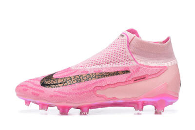 Men's Nike Phantom GX Elite DF Link FG Firm Ground High-Tops Football Boots - Pink/Black/Gold