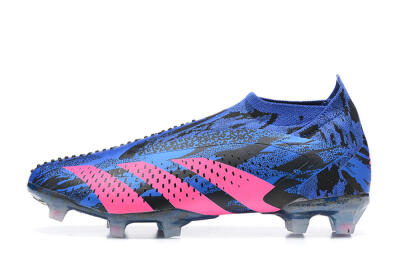 Men's Paul Pogba x Adidas Predator Accuracy+ FG Firm Ground High-Tops Football Boots - Blue/Black/Pink