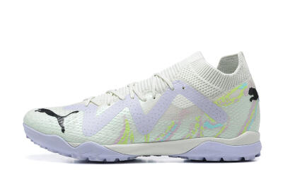 Men's Puma Future Ultimate TF Artificial Turf Low-Tops Football Shoes - White/Yellow/Purple/Black