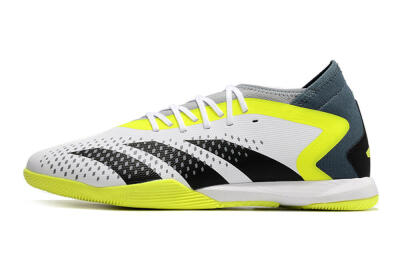 Men's Adidas Predator Accuracy.3 IC Indoor & Futsal Low-Tops Football Shoes - White/Black/Yellow