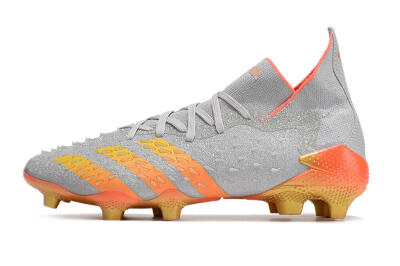 Unisex Adidas Predator Freak.1 FG Firm Ground High-Tops Football Boots - Grey/Orange/Gold