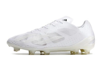 Men's Adidas X Crazyfast.1 FG Firm Ground Low-Tops Football Boots - White/White