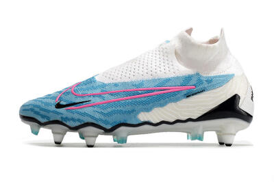 Men's Nike Phantom GX Elite DF SG Soft Ground Low-Tops Football Boots - White/Blue/Pink