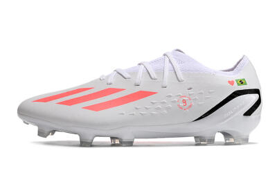 Men's Adidas X Speedportal.1 Brazil FG Firm Ground Low-Tops Football Boots - White/Orange/Black
