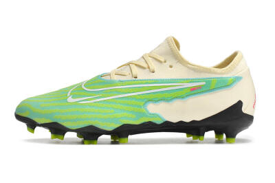 Men's Nike React Phantom GX Academy FG Firm Ground Low-Tops Football Boots - Green/Beige/Black