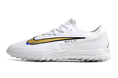 Men's Nike React Phantom GX Pro TF Artificial Turf Low-Tops Football Shoes - White/Gold/Black