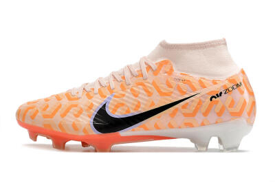 Men's Nike Air Zoom Mercurial Superfly 9 Academy FG Firm Ground High-Tops Football Boots - Orange/Black/Purple