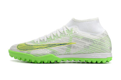 Men's Nike Air Zoom Mercurial Superfly 9 Academy TF Artificial Turf High-Tops Football Shoes - White/Green/Yellow