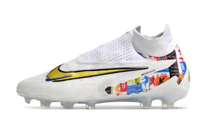 Men's Harry Kane x Nike Phantom GX DF Elite FG Firm Ground Low-Tops Football Boots - White/Gold/Blue