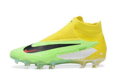 Men's Nike Phantom GX Elite DF FG Firm Ground High-Tops Football Boots - Green/Yellow/Black