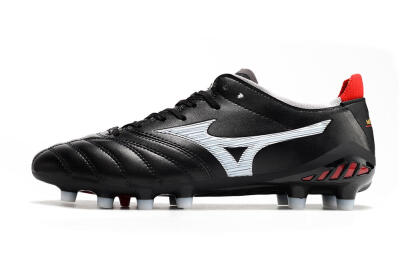 Men's Mizuno Morelia Neo 3 Pro FG Firm Ground Low-Tops Football Boots - Black/White/Red