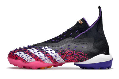 Men's Adidas Predator Freak+ TF Artificial Turf High-Tops Football Shoes - Black/Purple/Pink