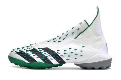 Men's Adidas Predator Freak+ TF Artificial Turf High-Tops Football Shoes - White/Green/Black