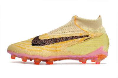 Men's Nike Phantom GX Elite DF AG Artificial Grass High-Tops Football Boots - Yellow/Black/Pink