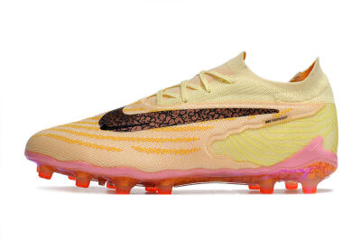 Men's Nike Phantom GX Elite AG Artificial Grass Low-Tops Football Boots - Yellow/Black/Pink