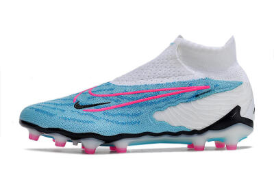 Men's Nike Phantom GX Elite DF AG Artificial Grass High-Tops Football Boots - Blue/Black/White/Pink