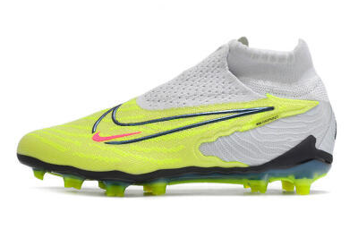 Unisex Nike Phantom GX Elite DF FG Firm Ground High-Tops Football Boots - Green/Pink/Black/White