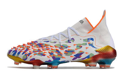 Men's Adidas Predator Freak.1 FG Firm Ground High-Tops Football Boots - White/Rainbow