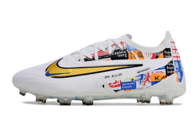 Men's Harry Kane X Nike Phantom GX Elite FG Firm Ground Low-Tops Football Boots - White/Rainbow