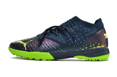 Men's Puma Future Z 1.3 Teazer TF Artificial Turf Low-Tops Football Shoes - Blue/Green