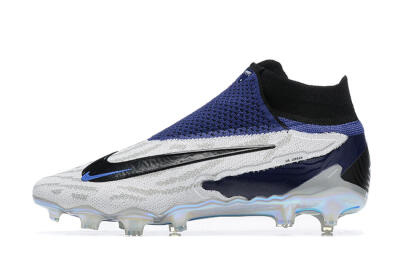 Men's Nike Phantom GX Elite DF FG Firm Ground High-Tops Football Boots - White/Black/Blue