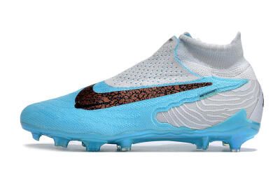 Unisex Nike Phantom GX Elite DF FG Firm Ground High-Tops Football Boots - Blue/White/Black