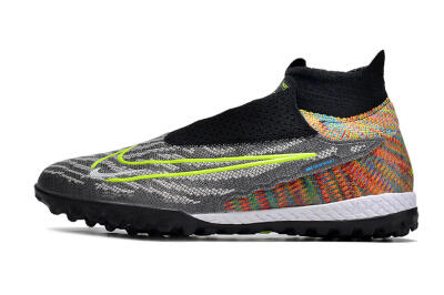 Unisex Nike Phantom GX Elite TF Artificial Turf High-Tops Football Shoes - Grey/Green/Black/Rainbow